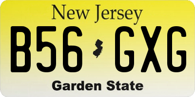 NJ license plate B56GXG