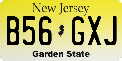 NJ license plate B56GXJ