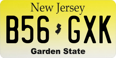 NJ license plate B56GXK