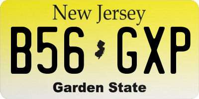 NJ license plate B56GXP