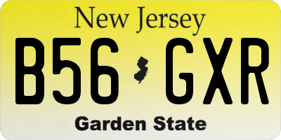 NJ license plate B56GXR