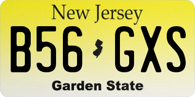 NJ license plate B56GXS
