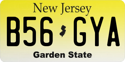 NJ license plate B56GYA