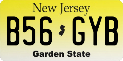 NJ license plate B56GYB