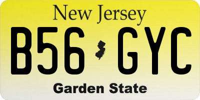 NJ license plate B56GYC