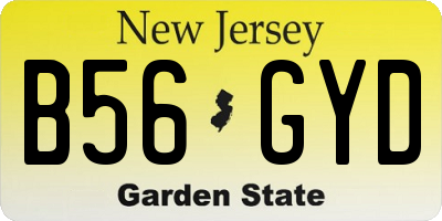 NJ license plate B56GYD