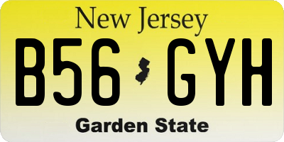 NJ license plate B56GYH