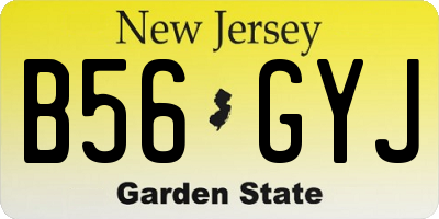 NJ license plate B56GYJ