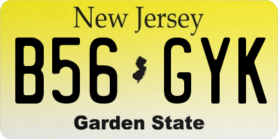 NJ license plate B56GYK