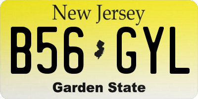 NJ license plate B56GYL