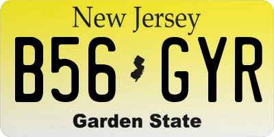 NJ license plate B56GYR