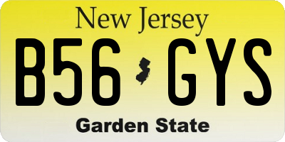 NJ license plate B56GYS