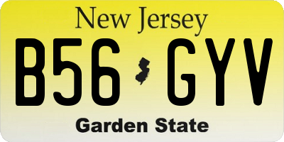NJ license plate B56GYV