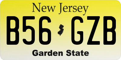 NJ license plate B56GZB