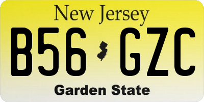 NJ license plate B56GZC