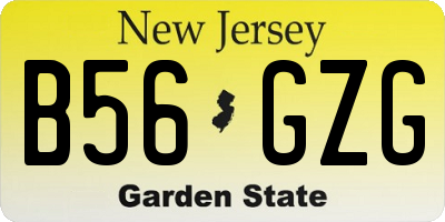 NJ license plate B56GZG