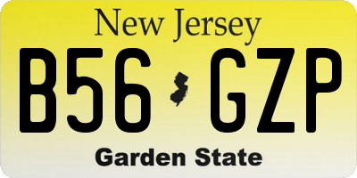 NJ license plate B56GZP