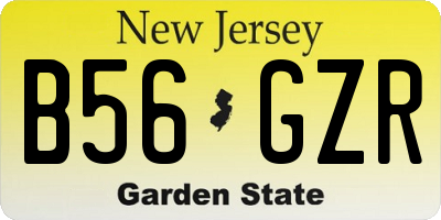 NJ license plate B56GZR