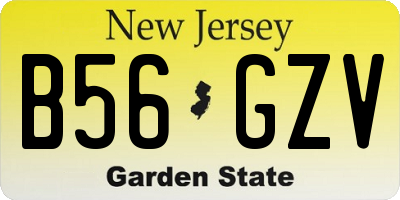 NJ license plate B56GZV