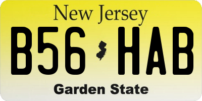 NJ license plate B56HAB