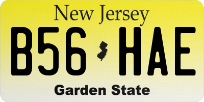 NJ license plate B56HAE