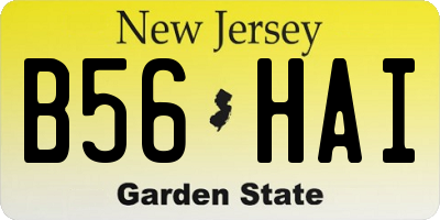 NJ license plate B56HAI