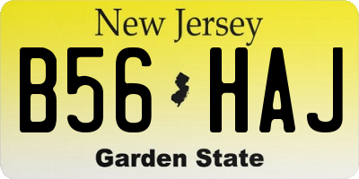NJ license plate B56HAJ