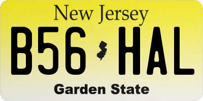 NJ license plate B56HAL