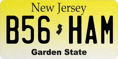 NJ license plate B56HAM