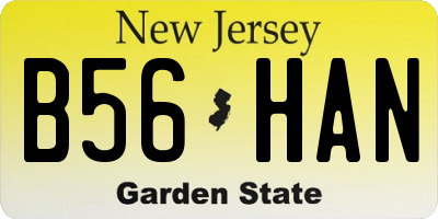 NJ license plate B56HAN