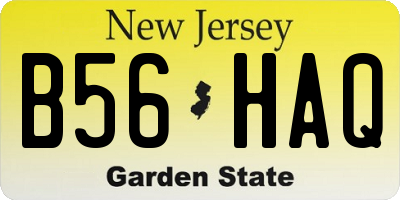 NJ license plate B56HAQ