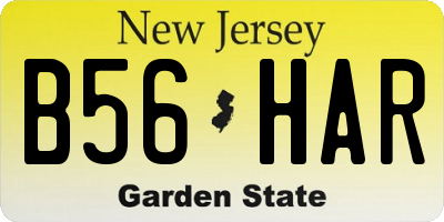 NJ license plate B56HAR