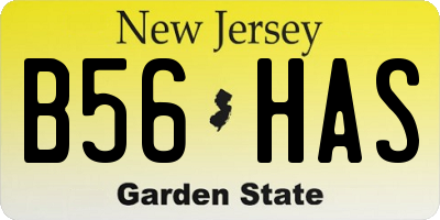 NJ license plate B56HAS
