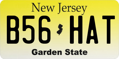 NJ license plate B56HAT