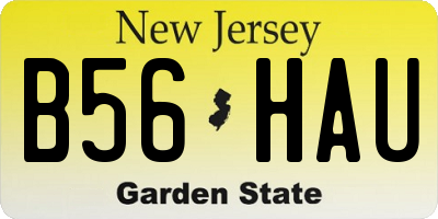 NJ license plate B56HAU