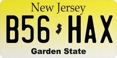NJ license plate B56HAX