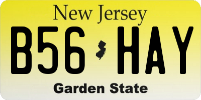 NJ license plate B56HAY