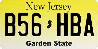 NJ license plate B56HBA