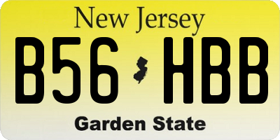 NJ license plate B56HBB