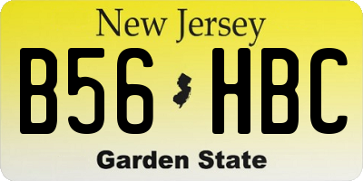 NJ license plate B56HBC