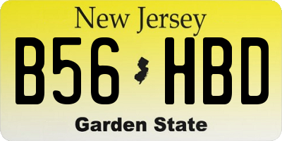 NJ license plate B56HBD