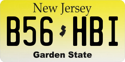 NJ license plate B56HBI