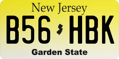 NJ license plate B56HBK
