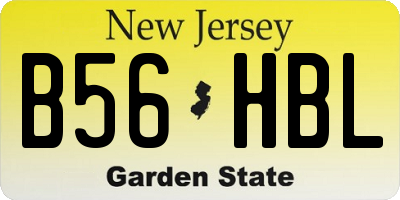 NJ license plate B56HBL