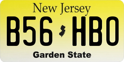 NJ license plate B56HBO