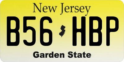 NJ license plate B56HBP