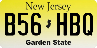 NJ license plate B56HBQ