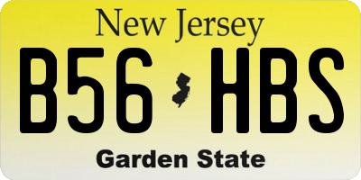 NJ license plate B56HBS