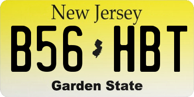 NJ license plate B56HBT