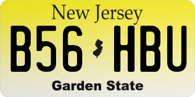 NJ license plate B56HBU